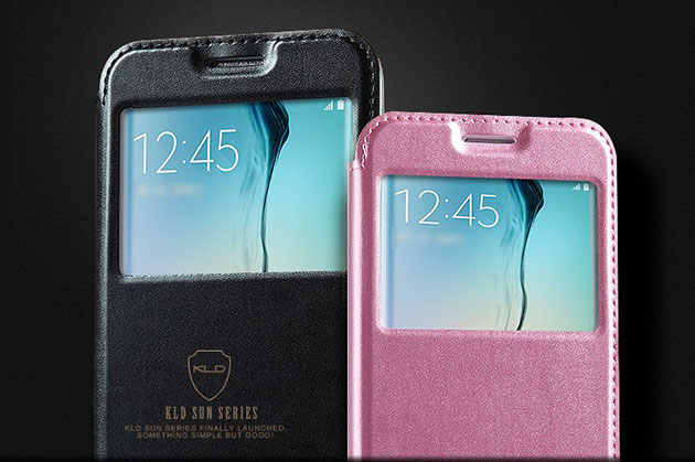 เคส S7 Edge เคสฝาพับหนัง โชว์เบอร์ สวยๆ ขอบยางนิ่ม